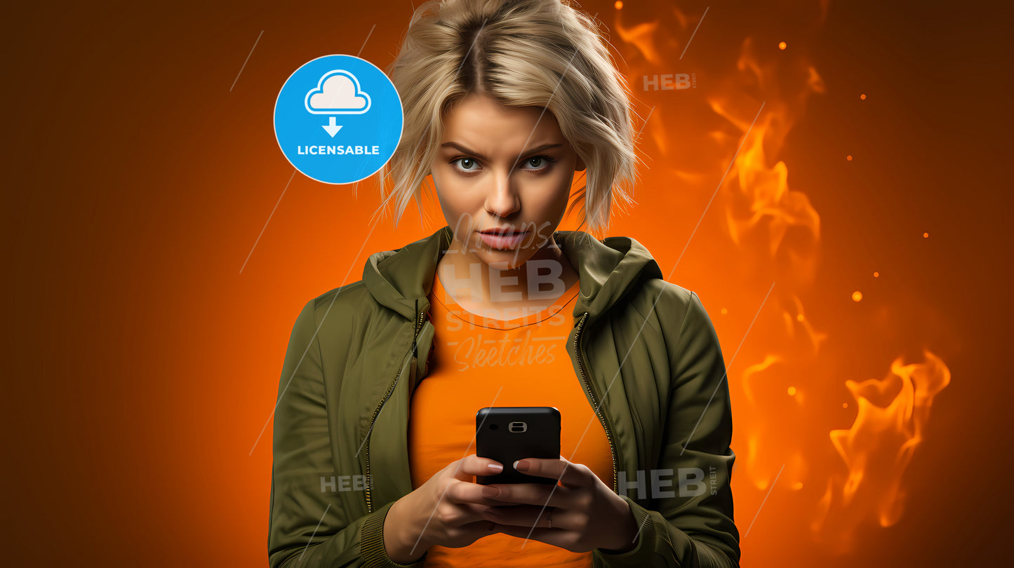 A Woman Holding A Phone