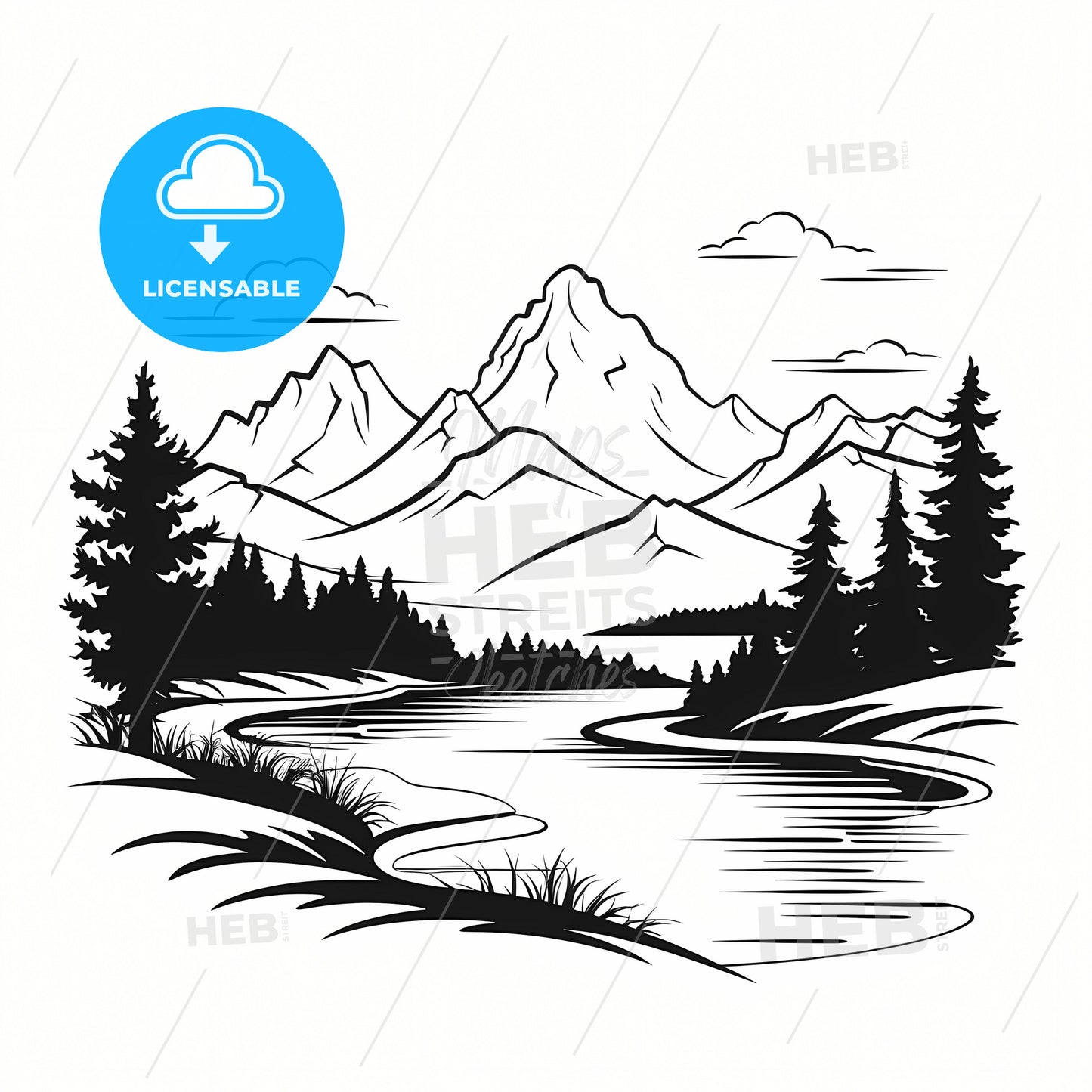 A River Running Through A Mountain Range