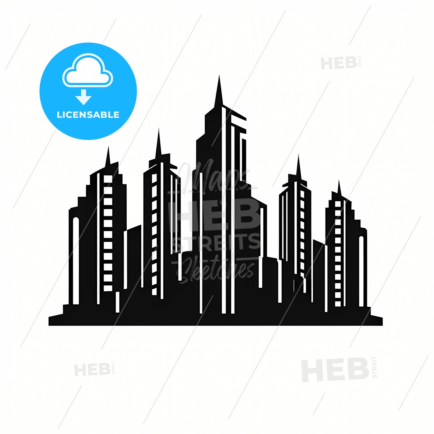 A Black And White Image Of A City