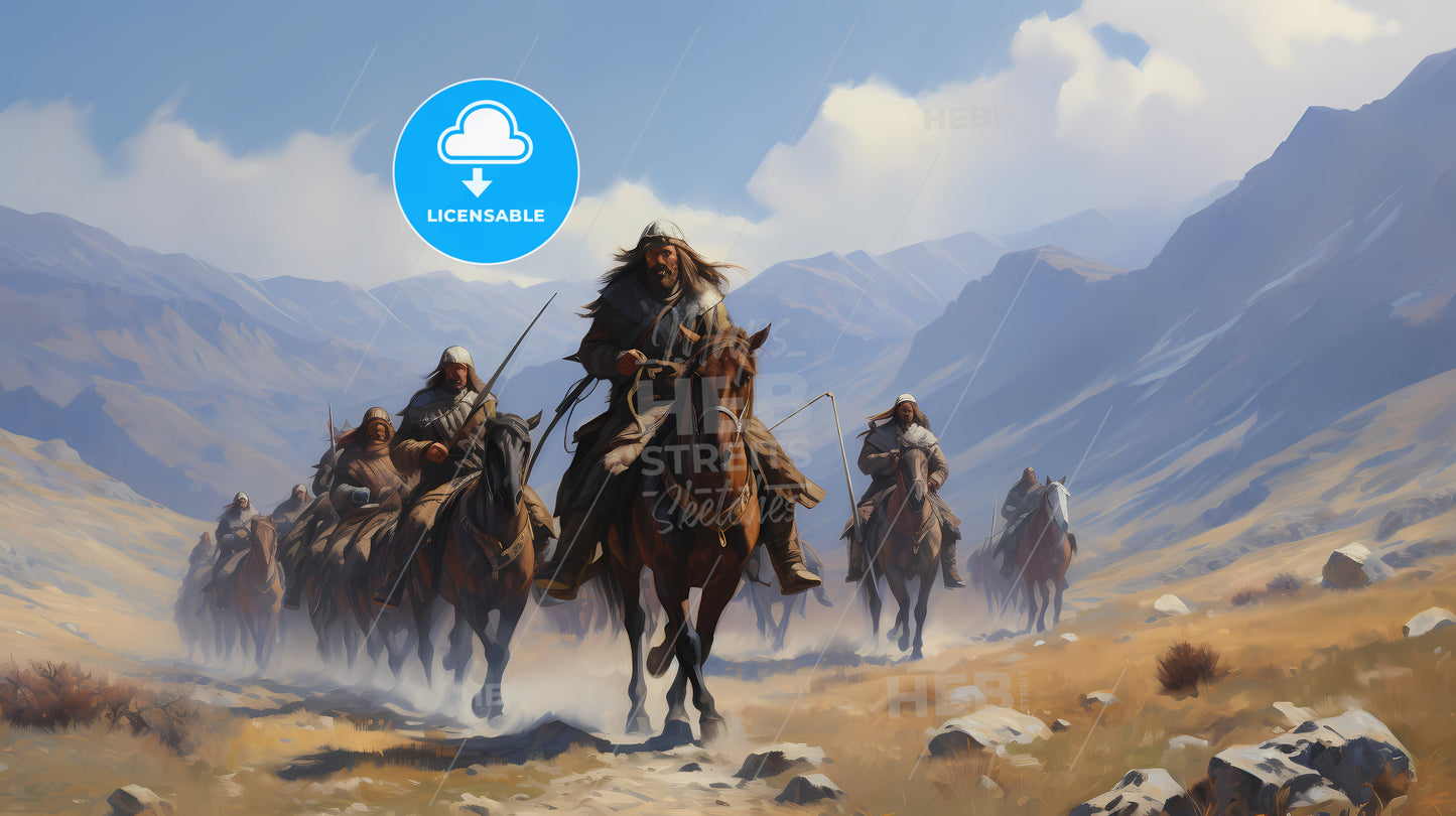 A Group Of Men Riding Horses