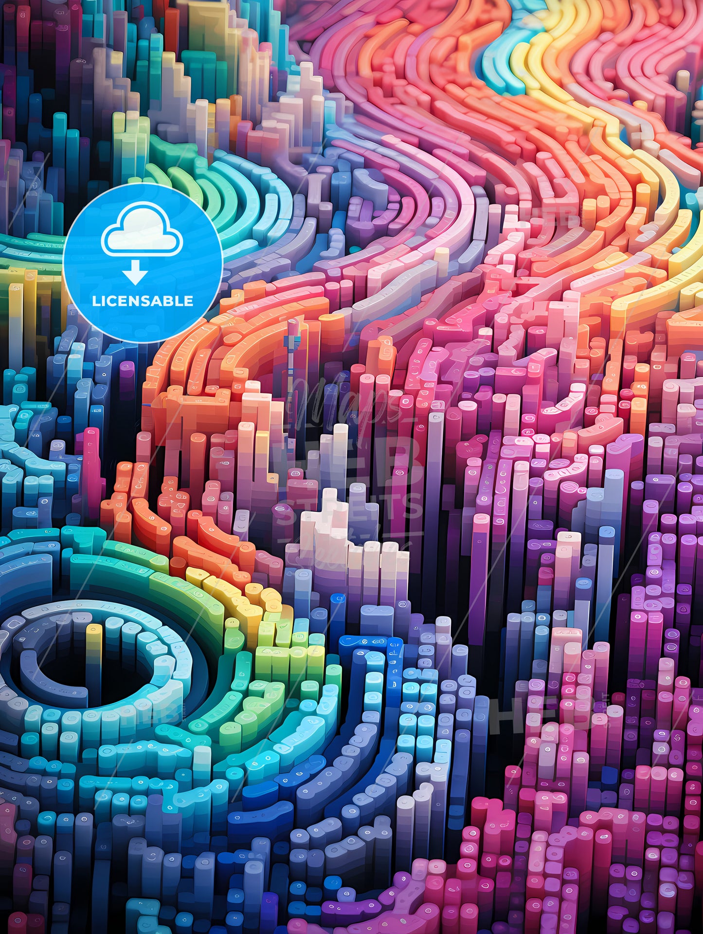 A Colorful Lines And Curves