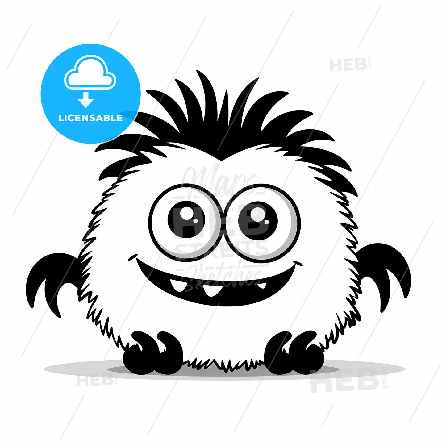 A Black And White Cartoon Character