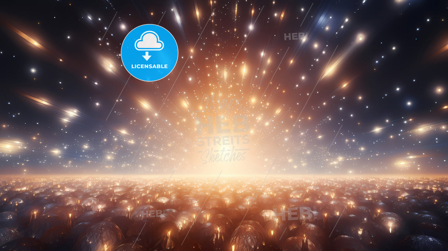 A Large Field Of Shiny Balls With Bright Light