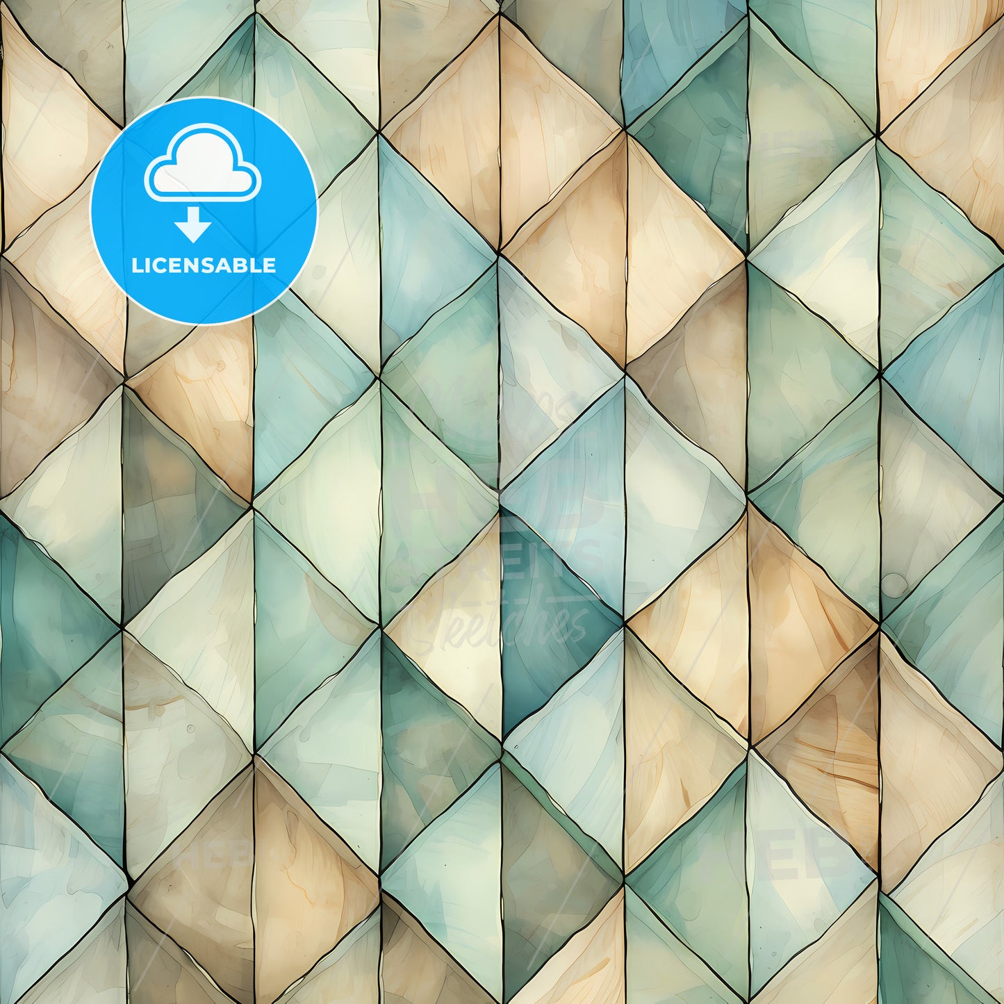 A Pattern Of Blue And White Diamond Shapes