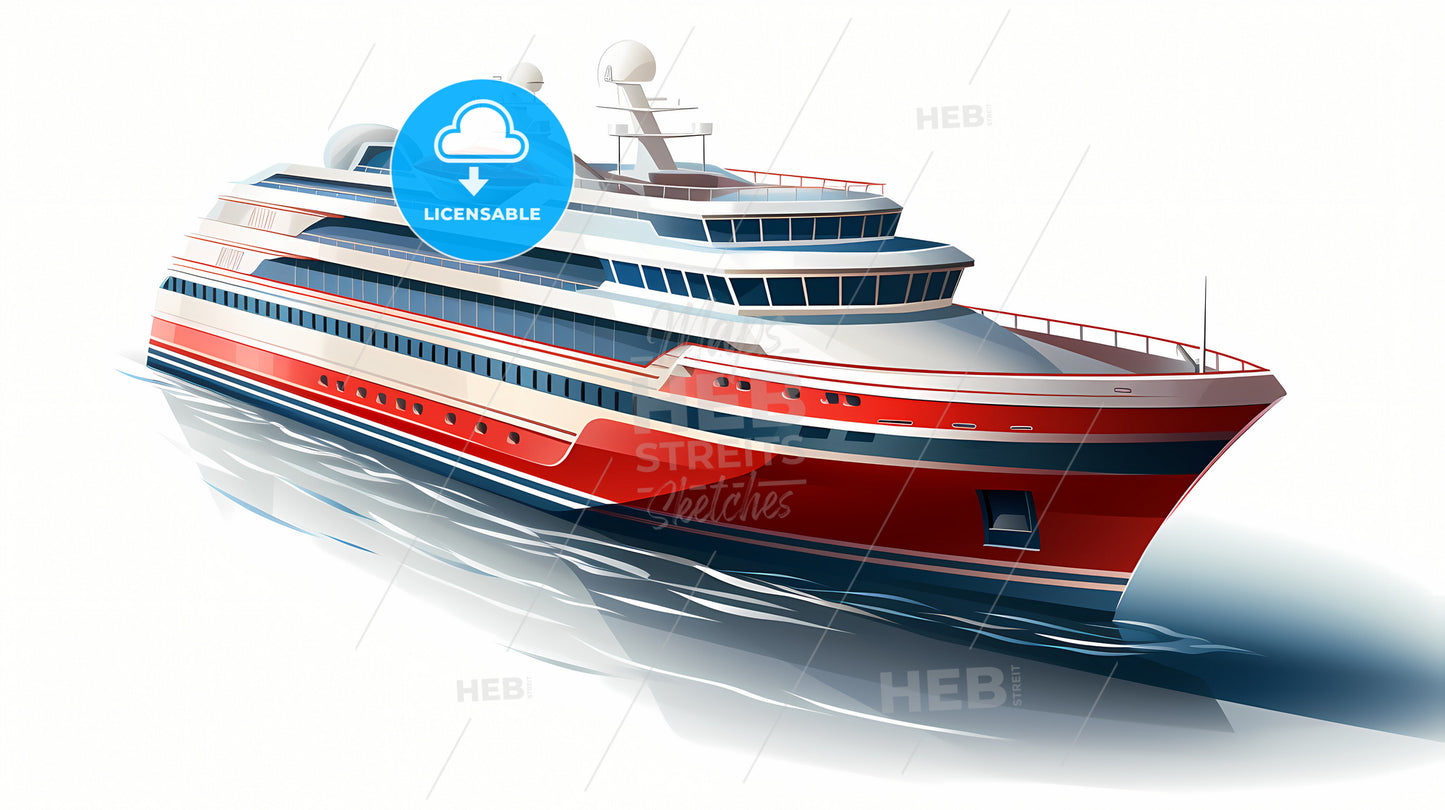 A Red And White Boat