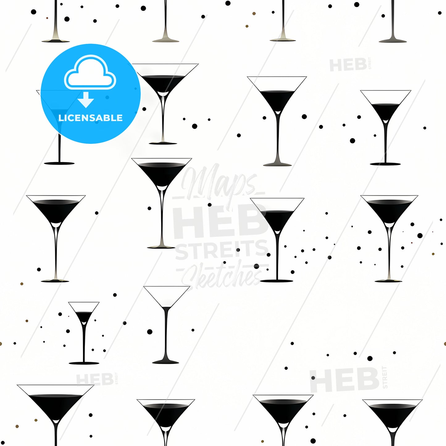 A Pattern Of Martini Glasses