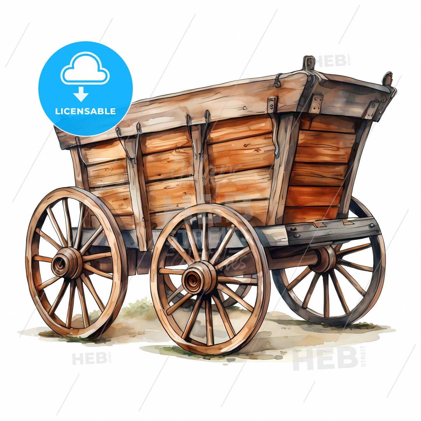 A Wooden Wagon With Wheels