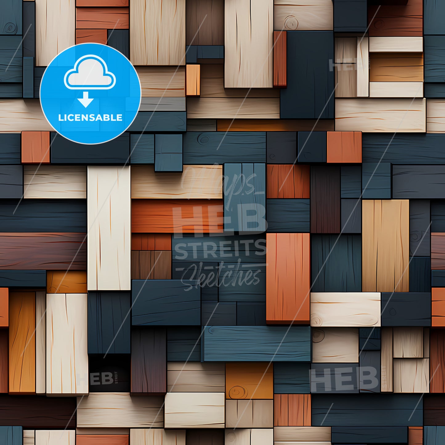 A Wall Of Multicolored Wooden Blocks