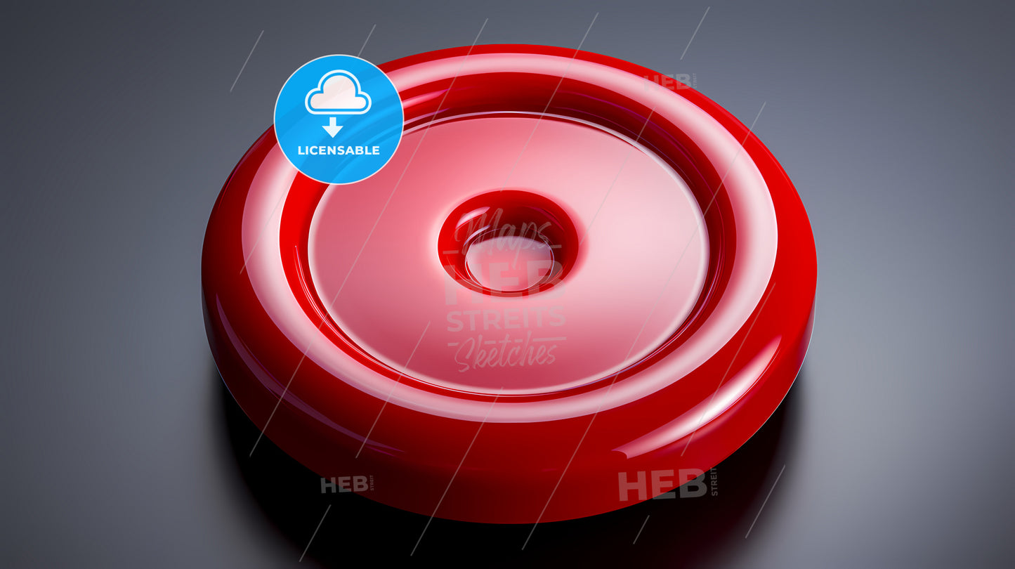 A Red Circular Object With A Hole In The Middle