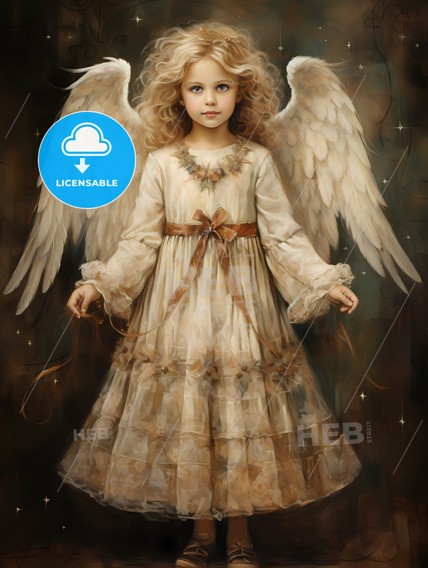 A Girl In A Dress With Wings