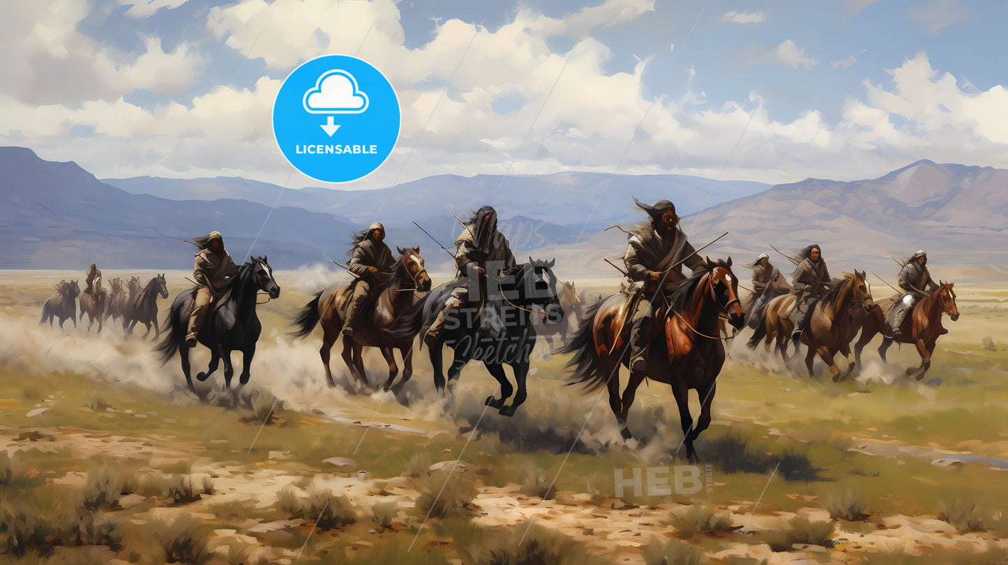 A Group Of People Riding Horses