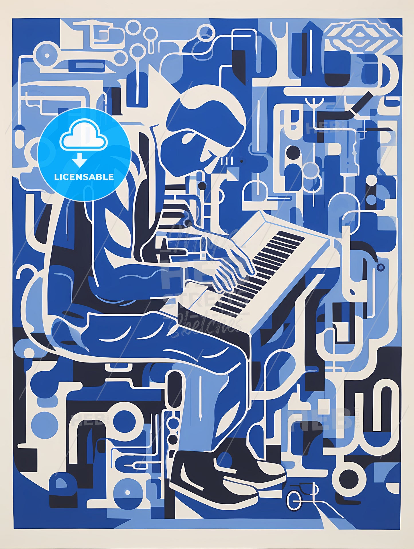 A Man Playing A Piano