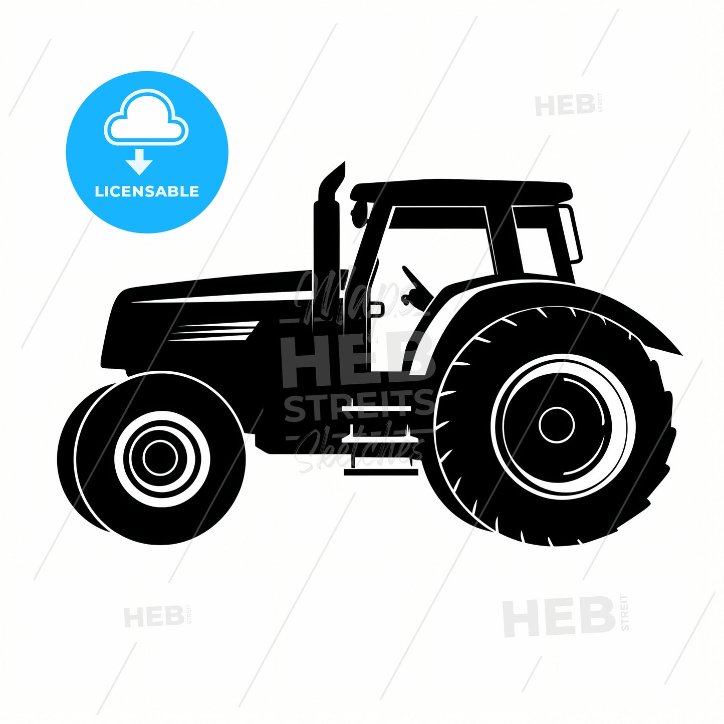 A Black Tractor With Large Wheels