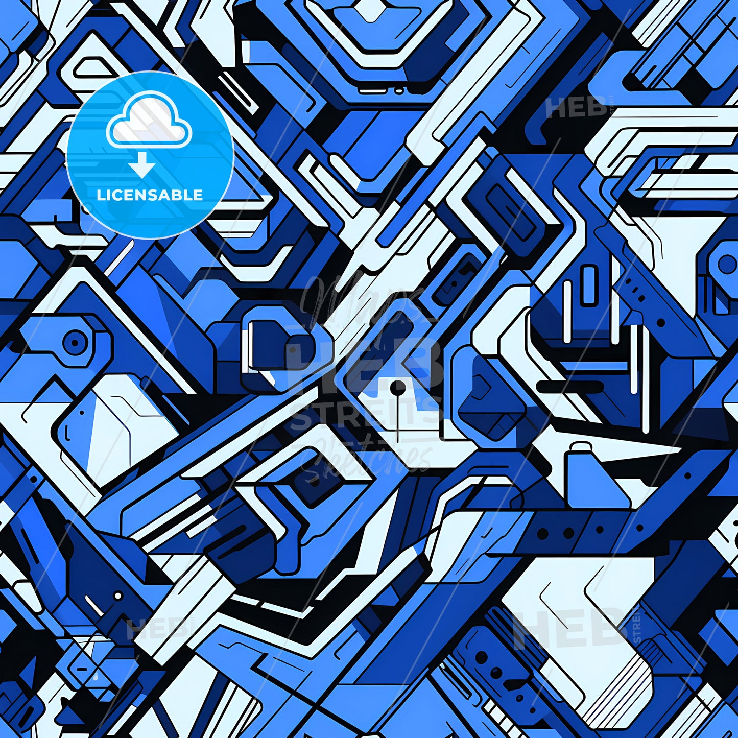 A Blue And White Pattern