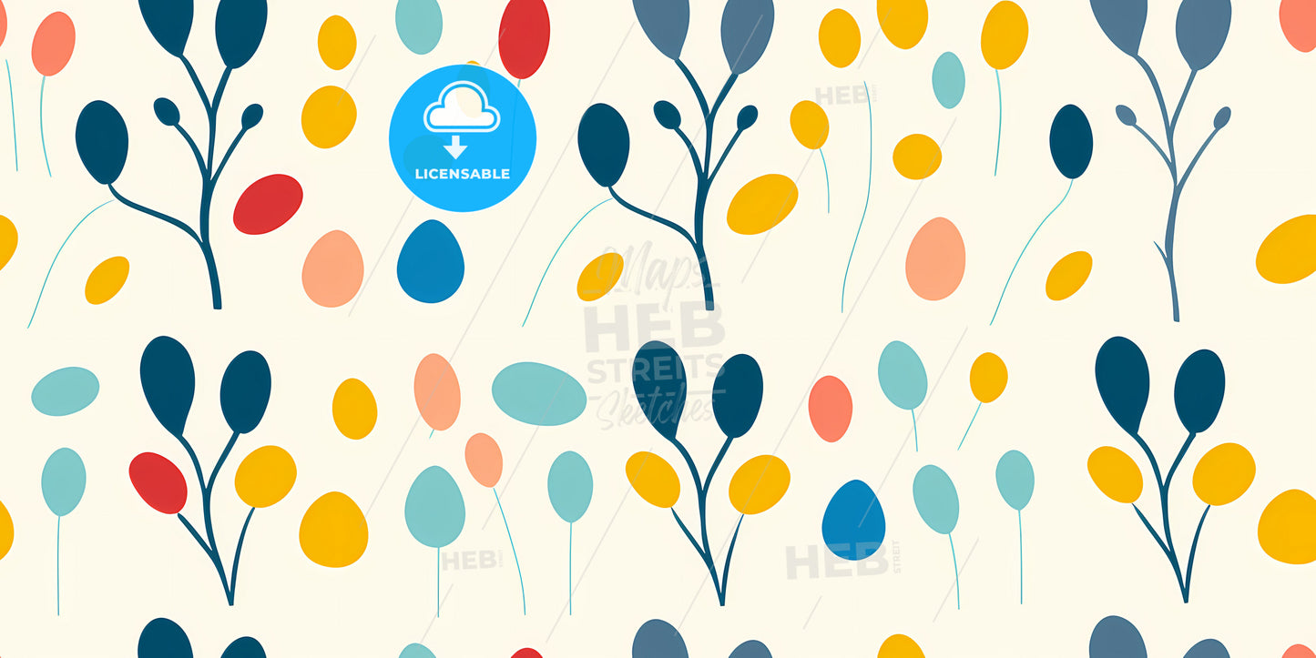 A Pattern Of Colorful Ovals And Ovals