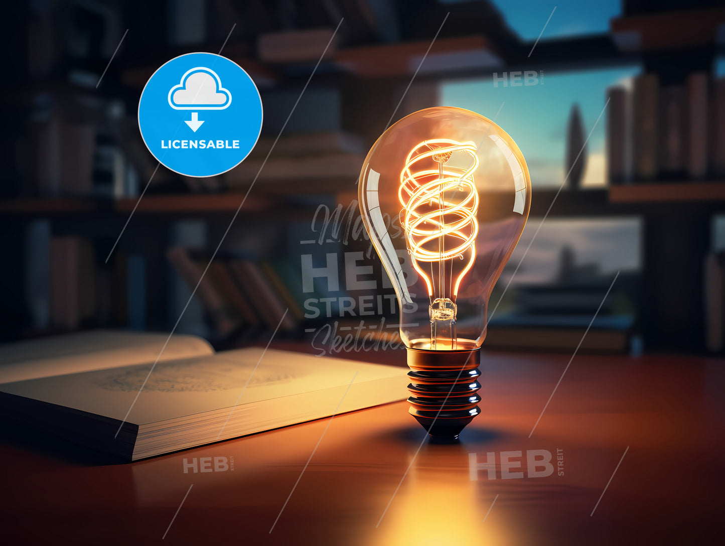 A Light Bulb On A Table