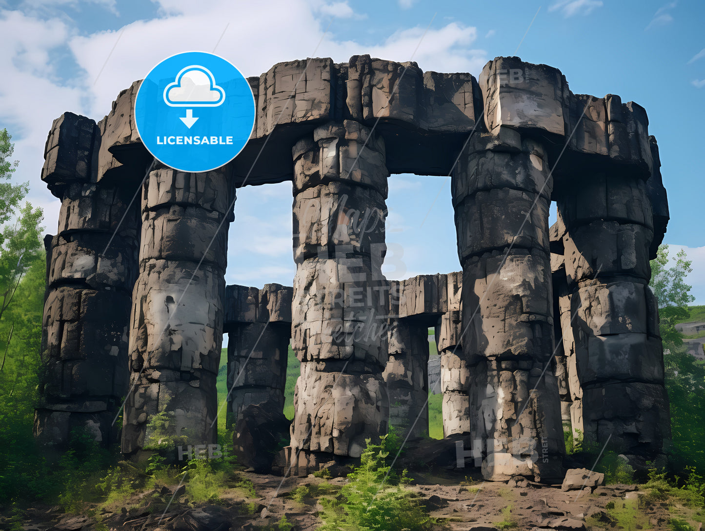 A Stone Structure With Many Columns