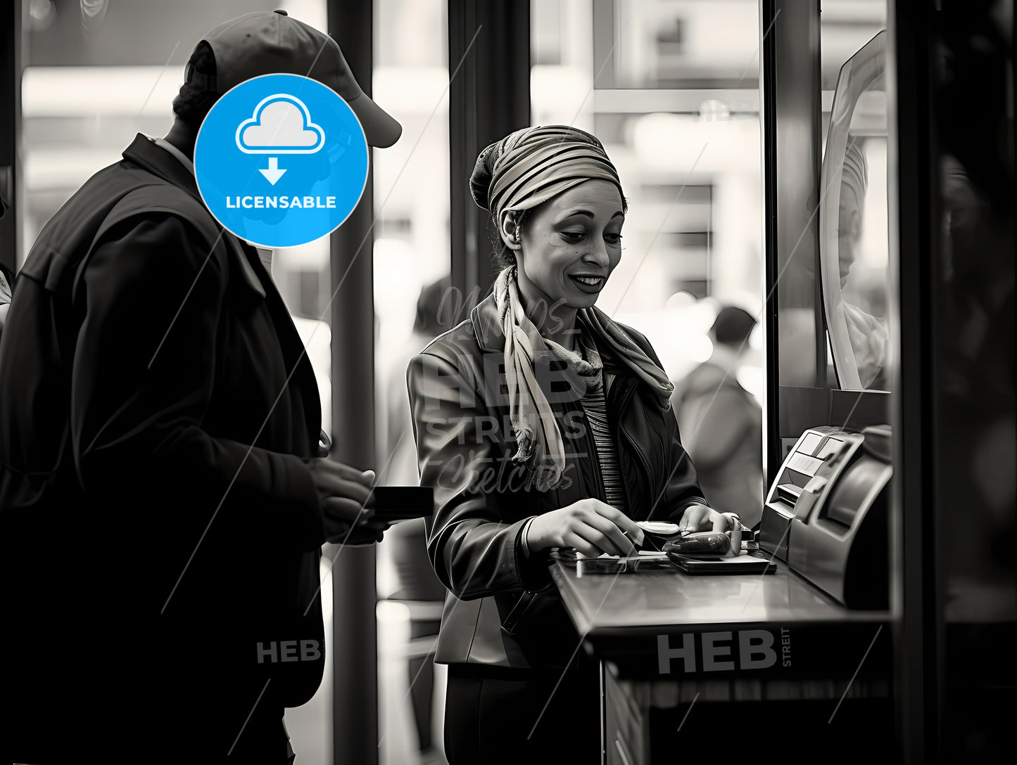 A Woman Standing At A Counter