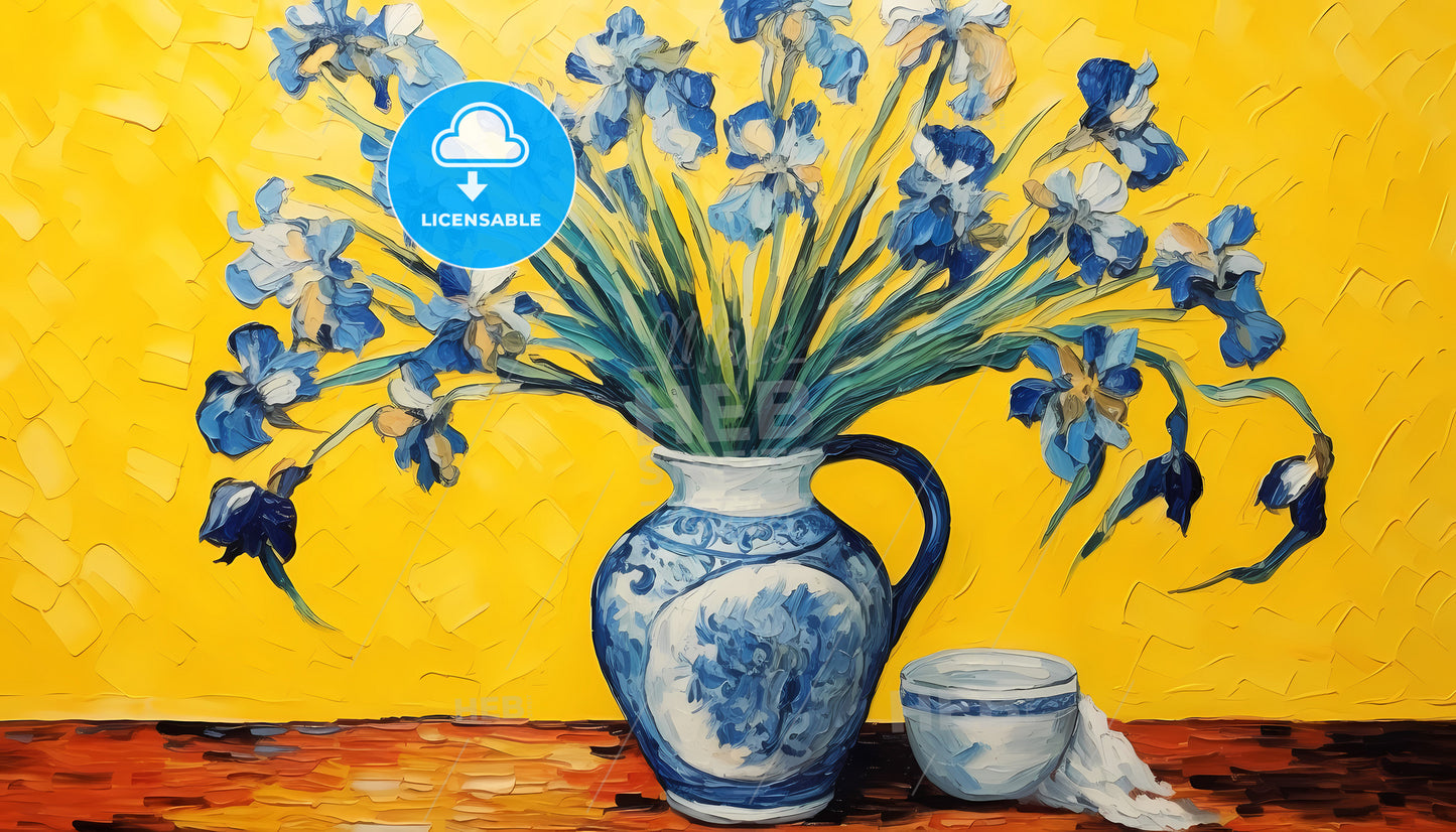 A Painting Of Flowers In A Vase