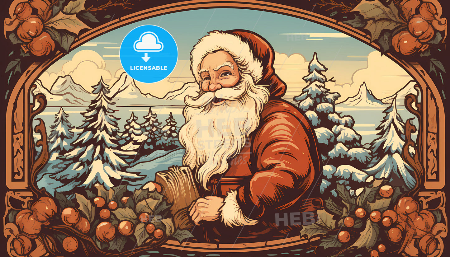 A Cartoon Of A Santa Claus