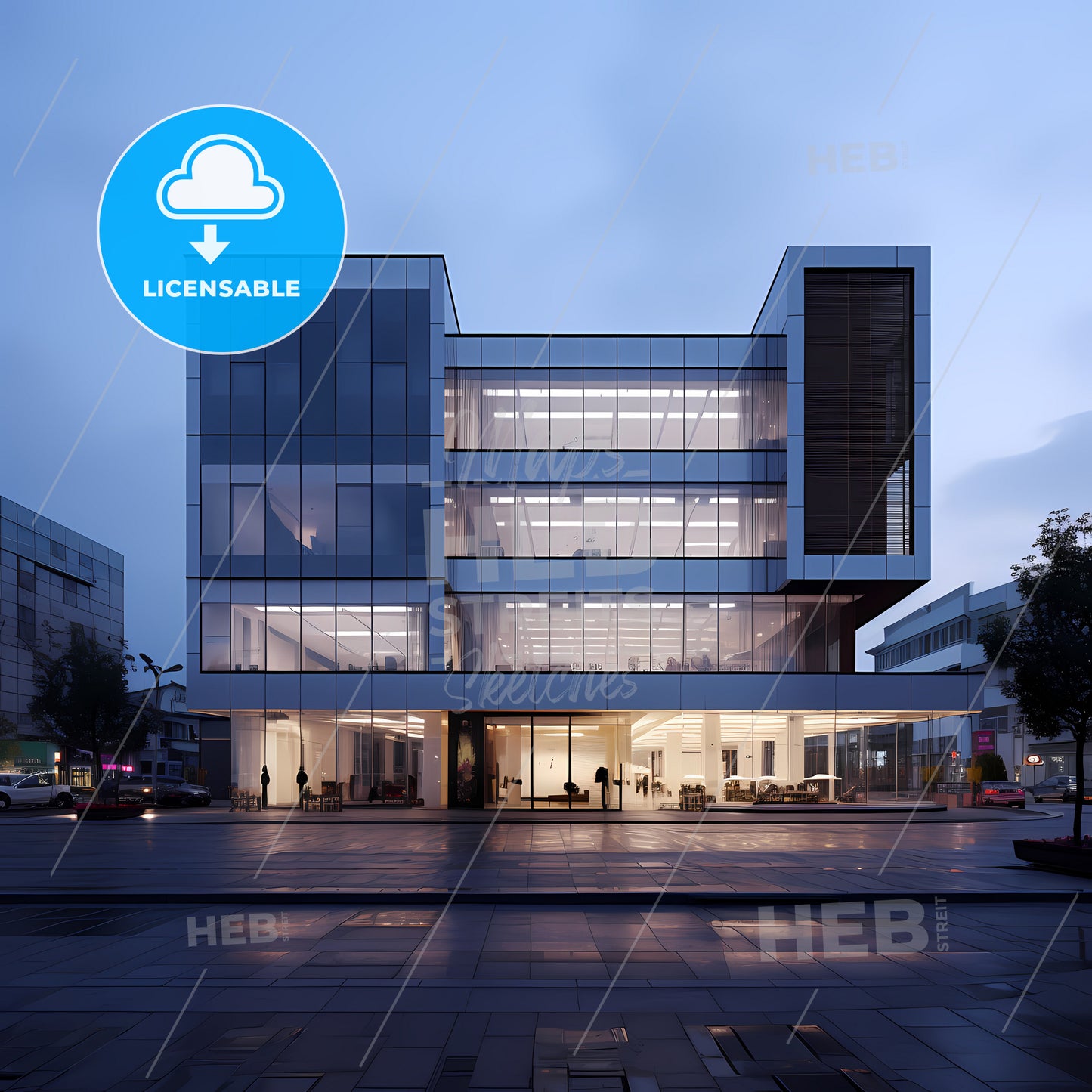 A Building With Glass Windows