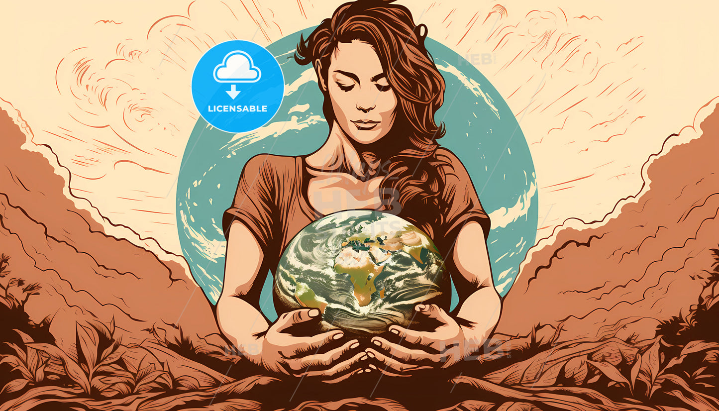 A Woman Holding A Globe