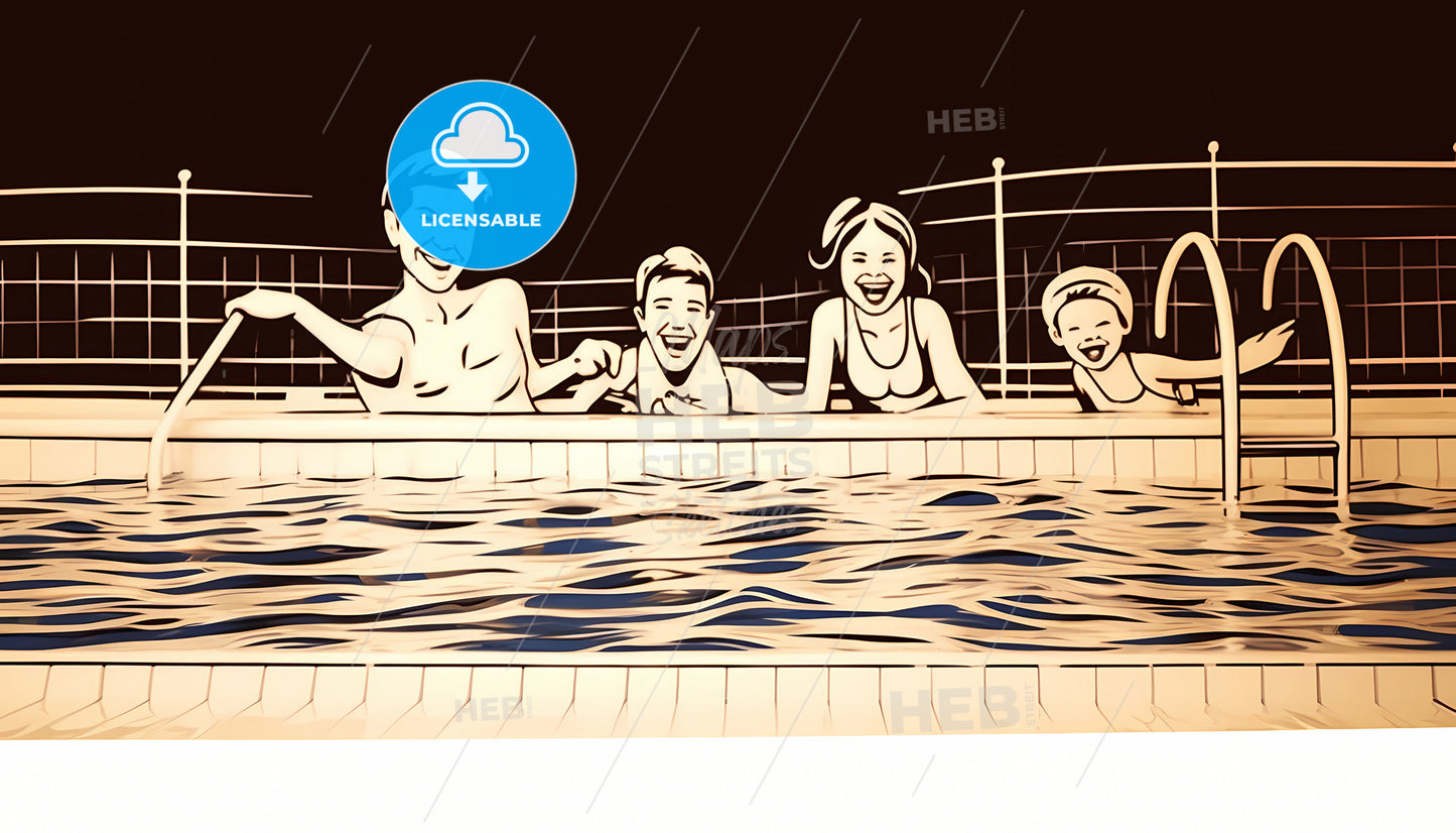 A Group Of People In A Pool