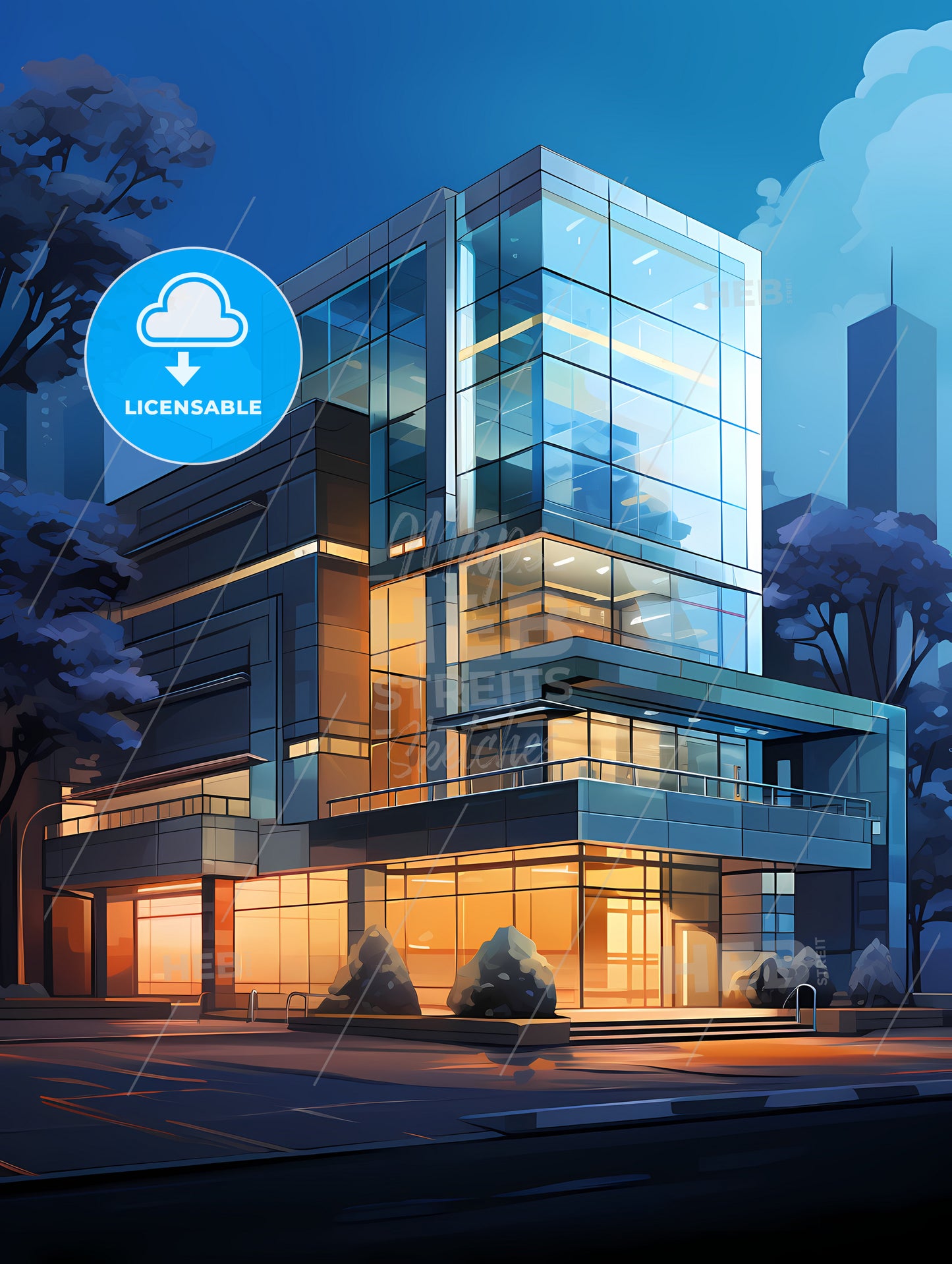 A Building With Glass Windows