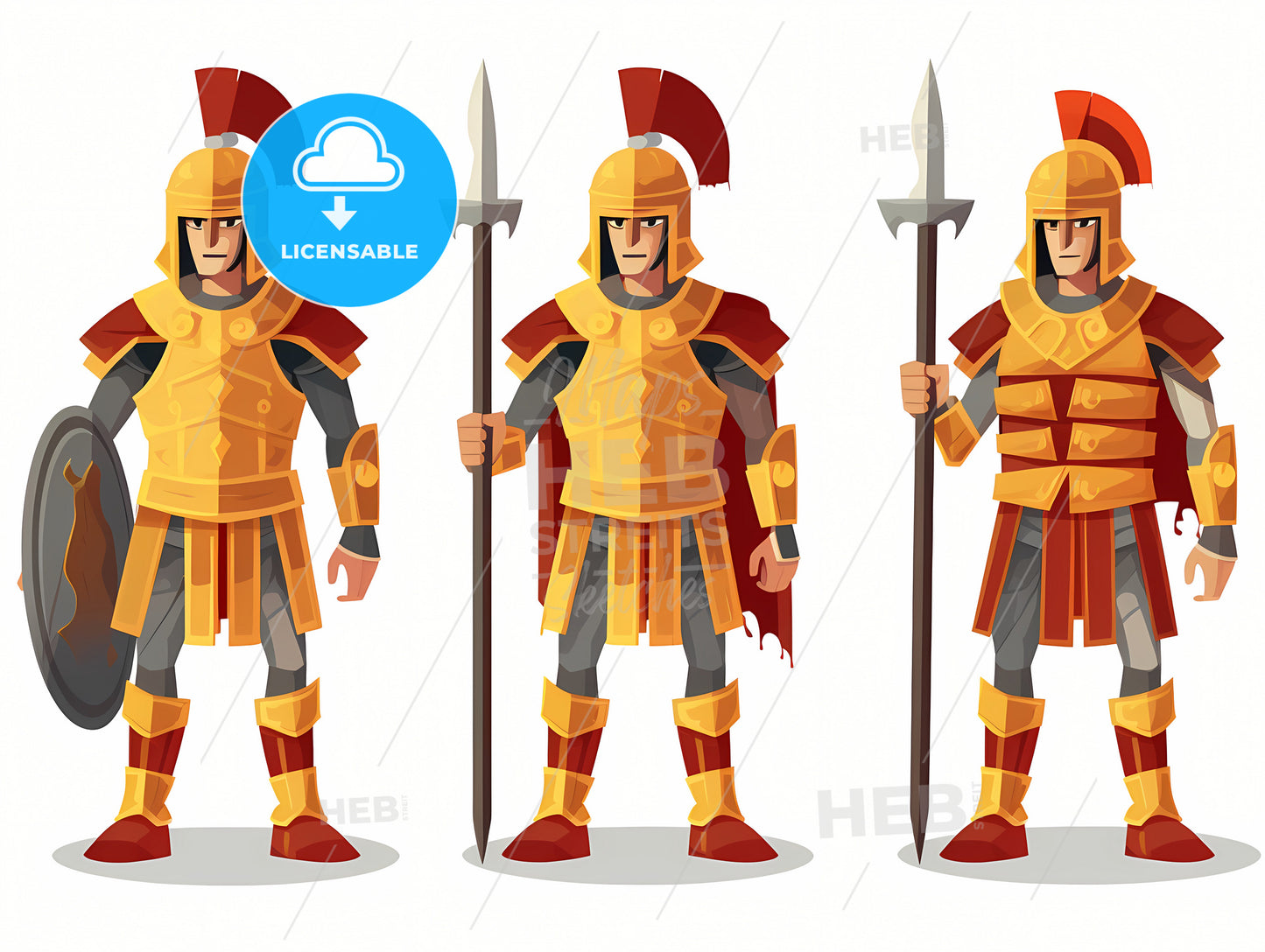 A Group Of Men In Armor