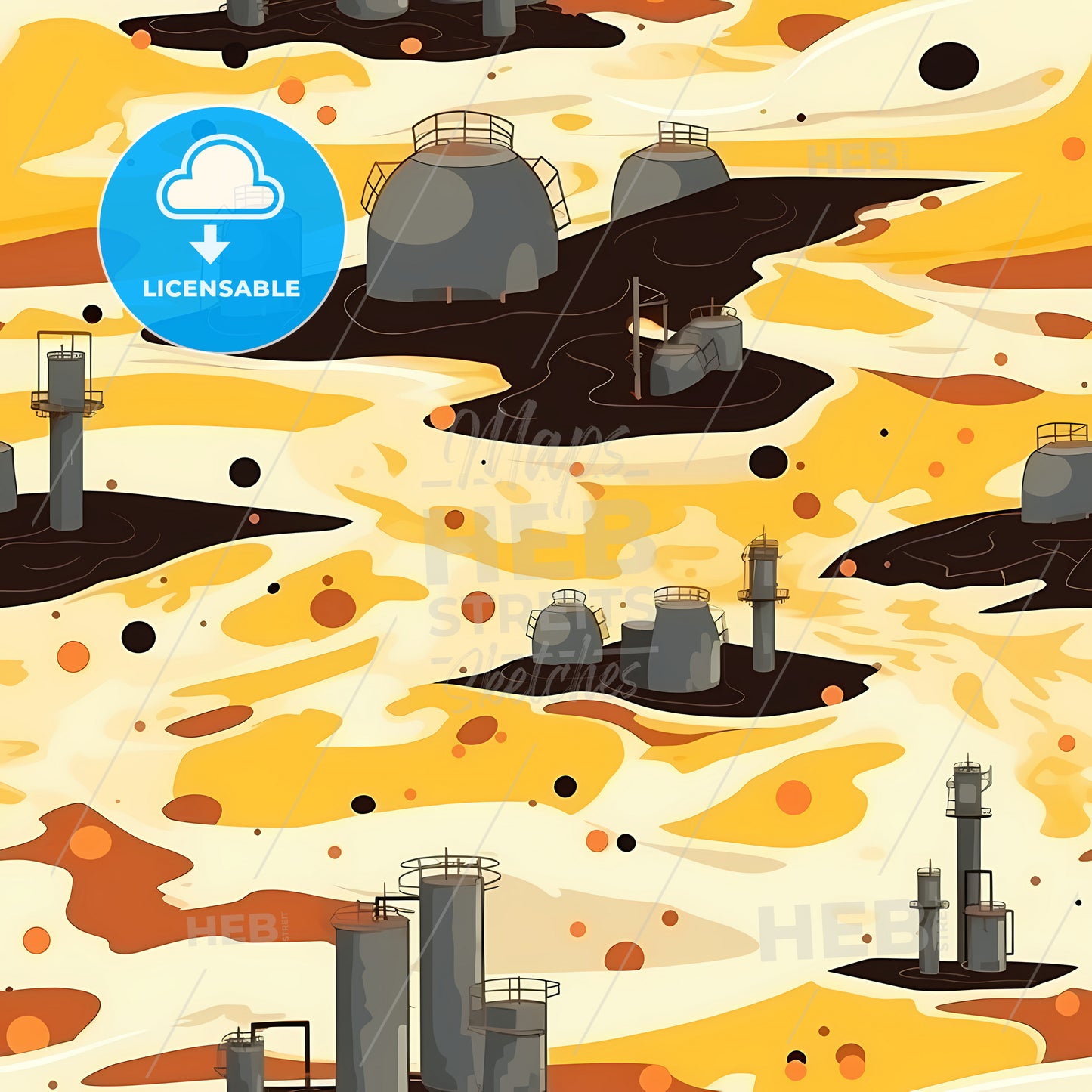 A Cartoon Of A Factory