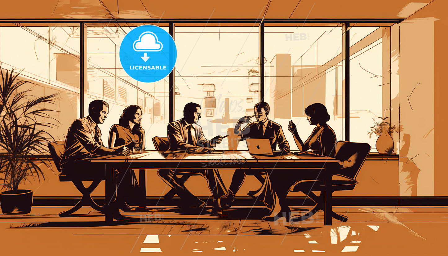 A Group Of People Sitting Around A Table