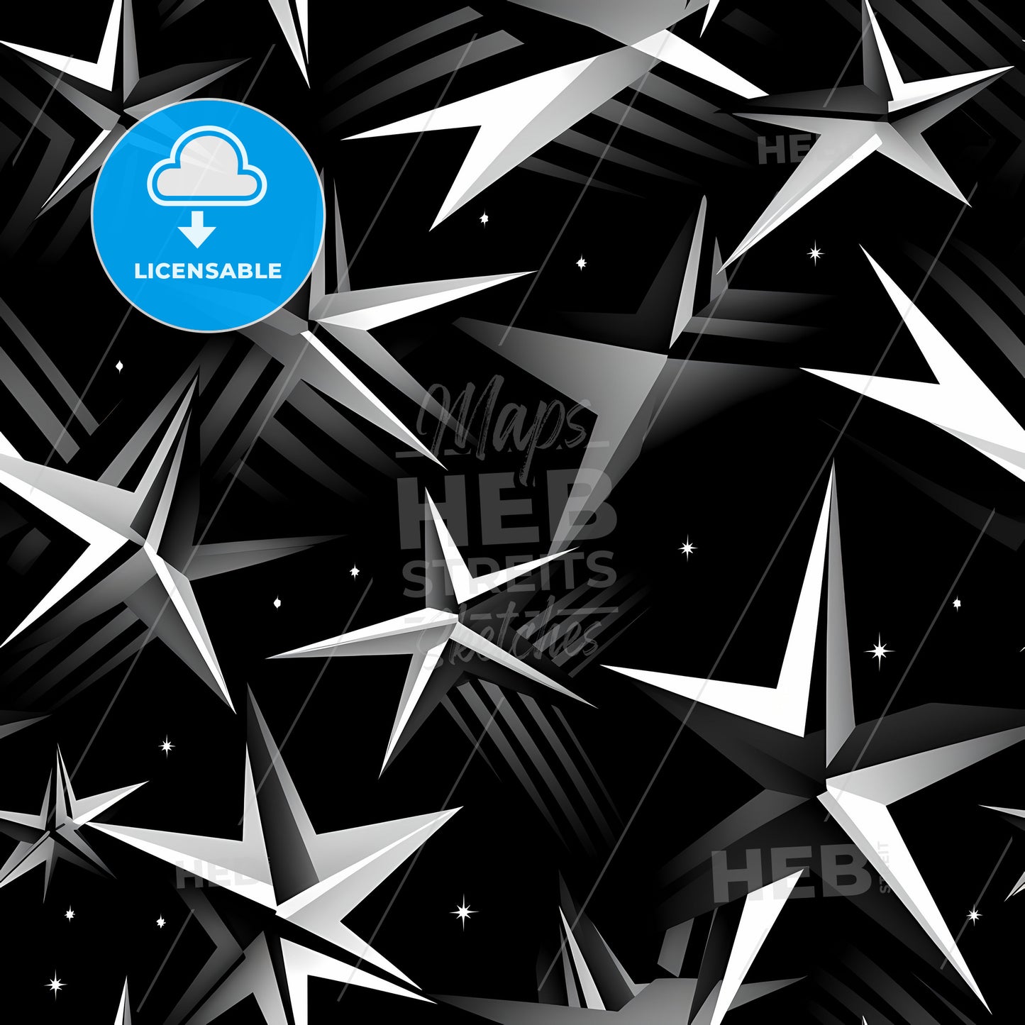 A Black And White Background With Stars