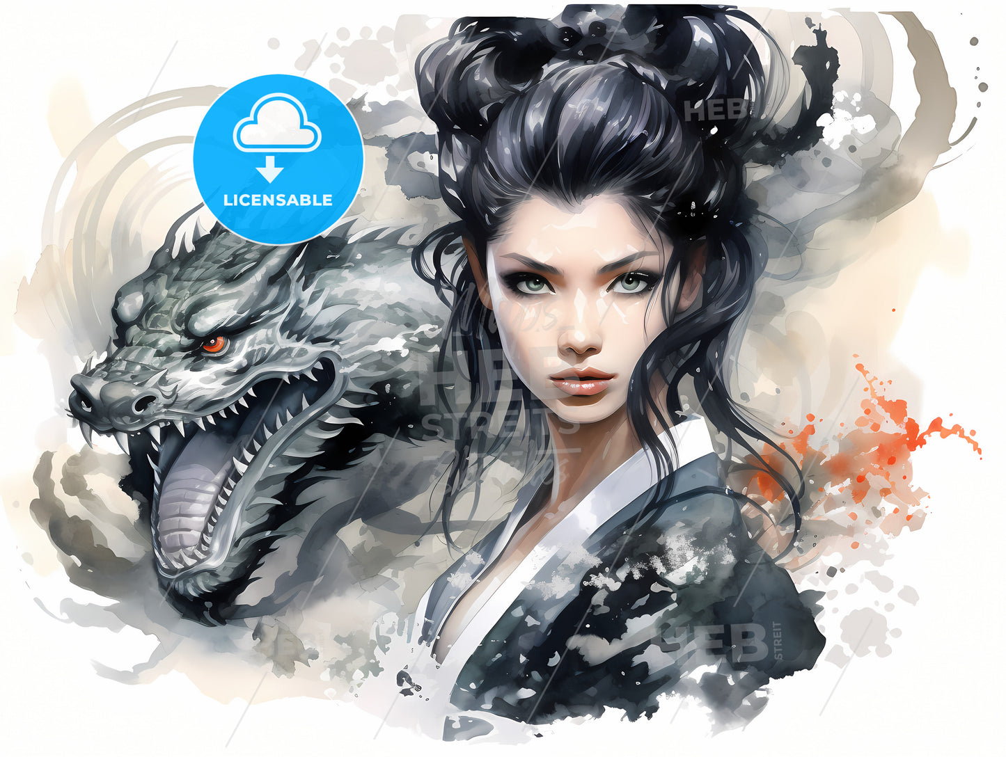 A Woman With A Dragon