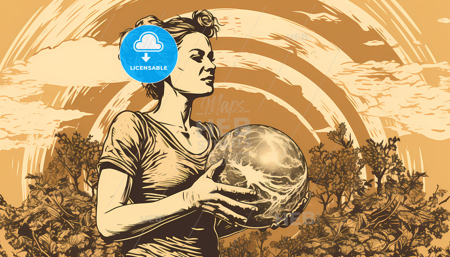 A Woman Holding A Ball