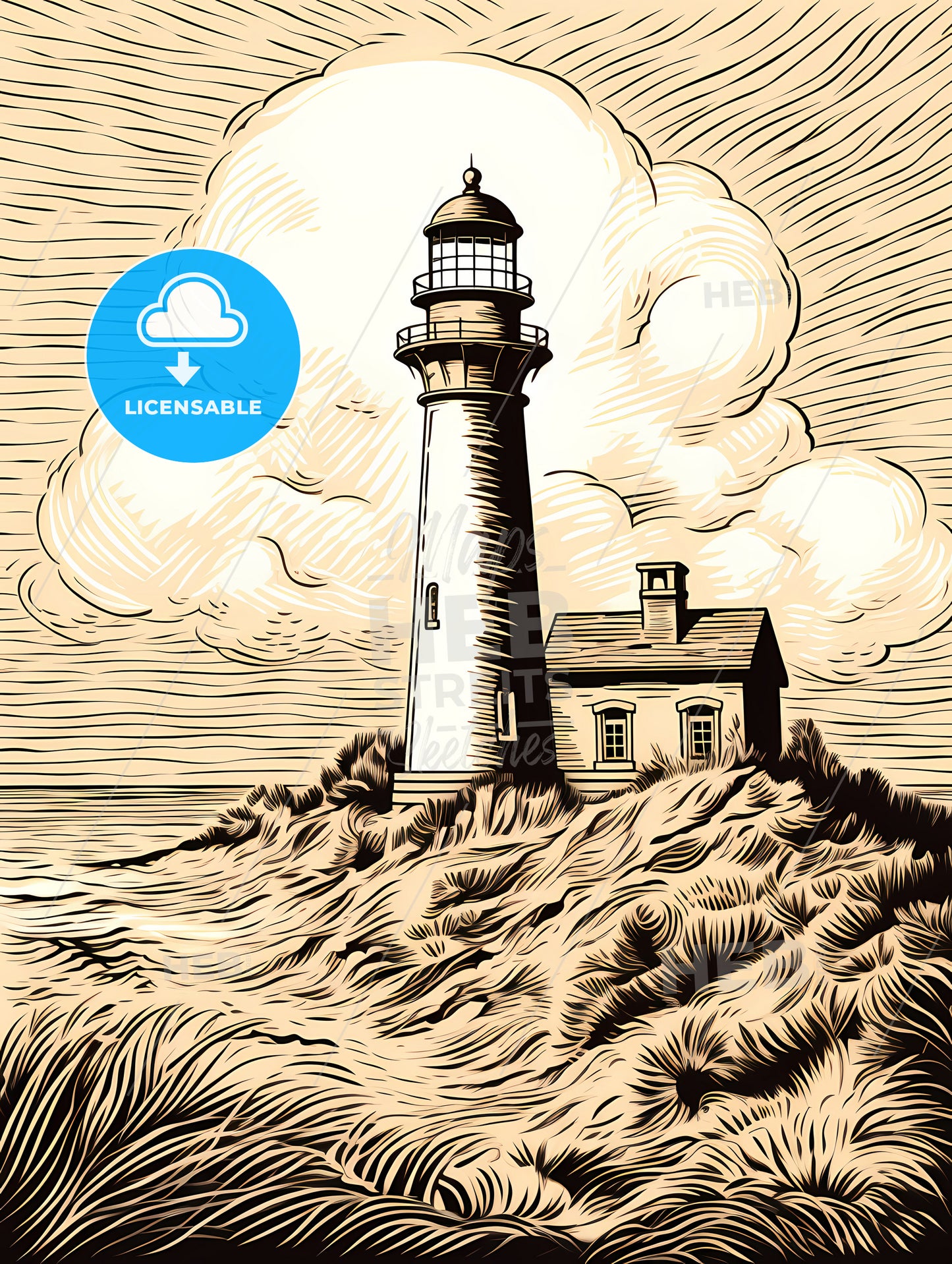 A Lighthouse On A Hill