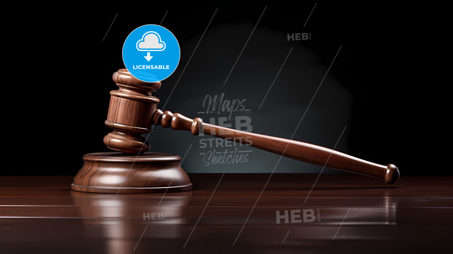 A Wooden Gavel On A Wooden Surface