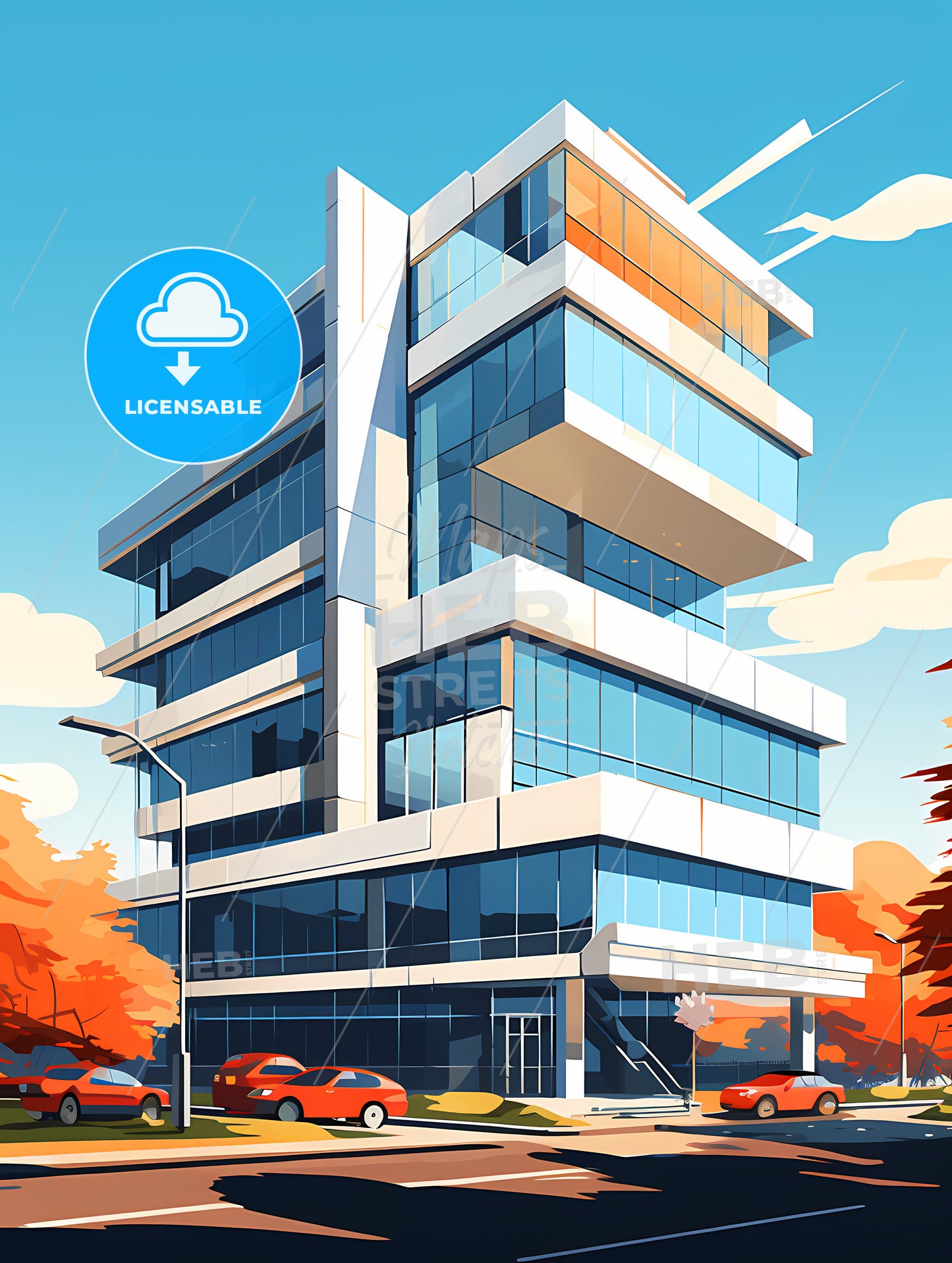 A Building With Cars Parked In Front Of It