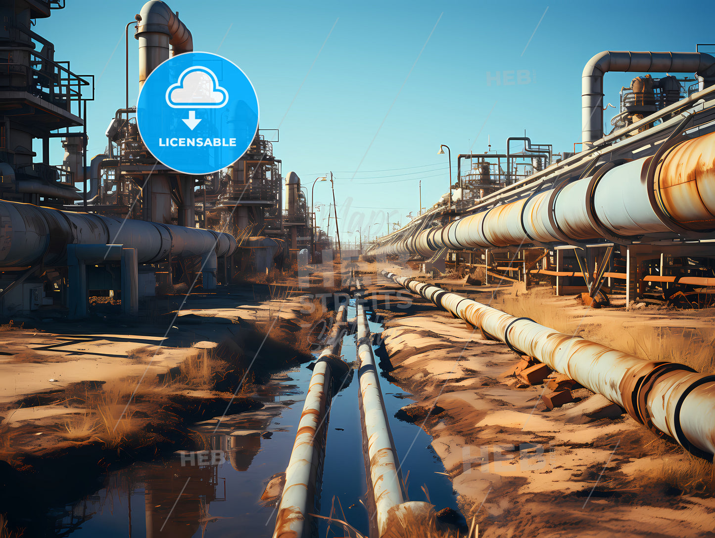 A Large Industrial Plant With Many Pipes