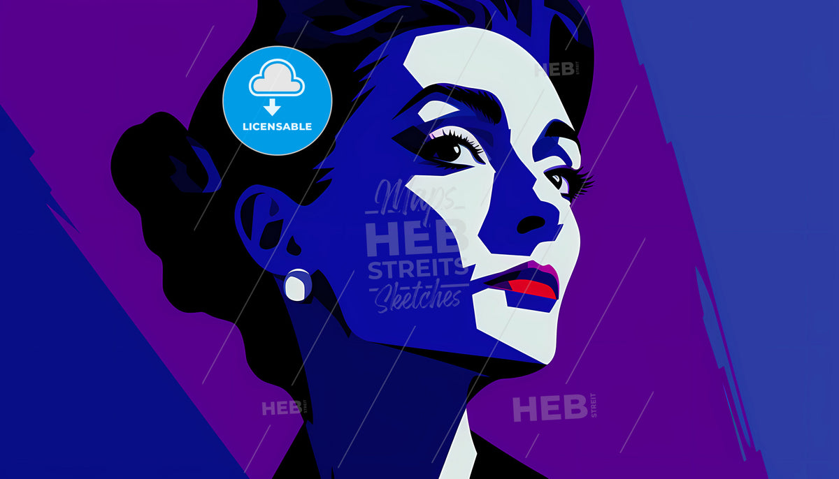 A Woman With A Purple Background