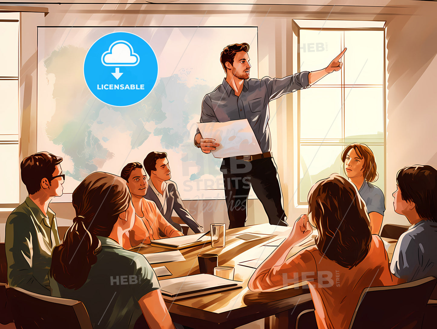 A Man Standing In Front Of A Group Of People