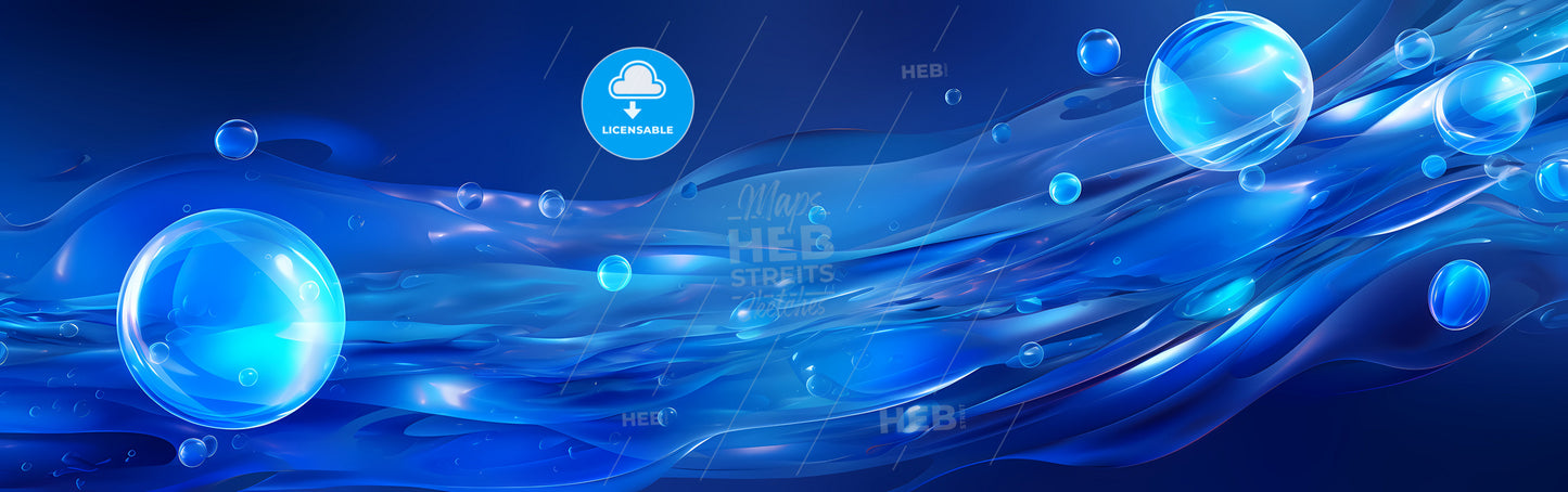 A Blue Liquid With Bubbles