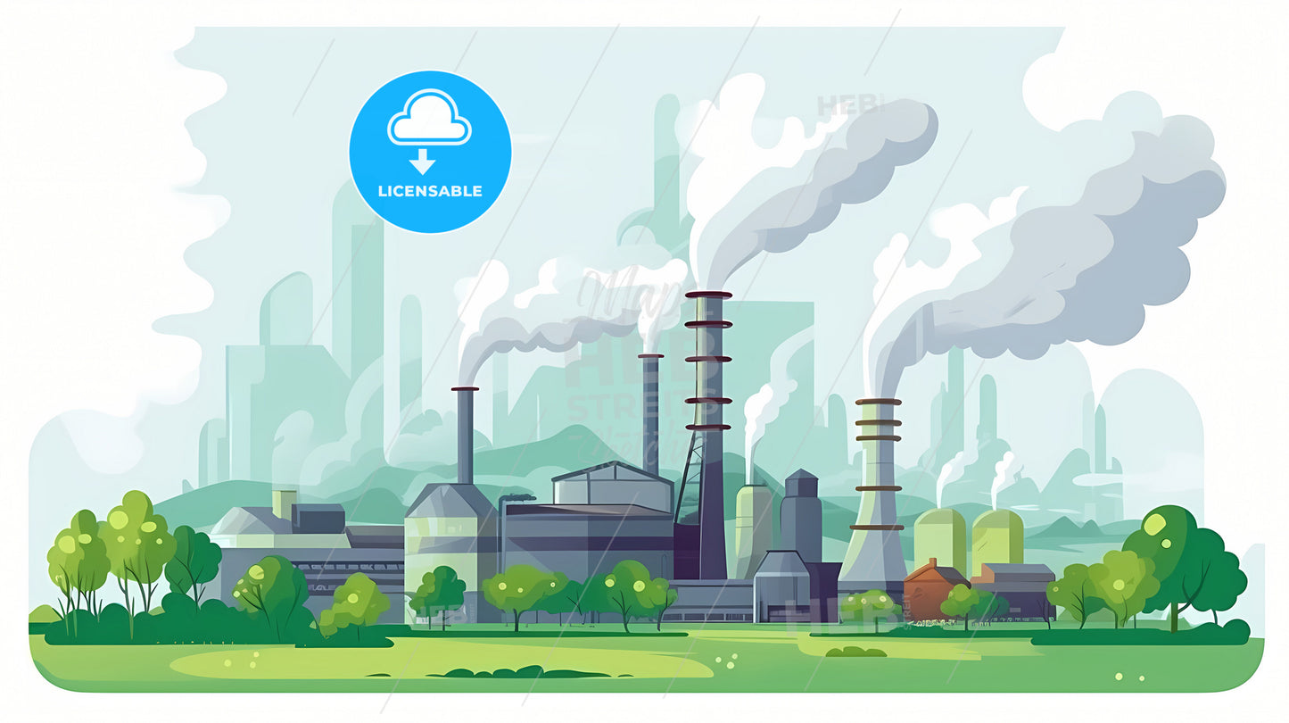 A Factory With Smoke Coming Out Of It