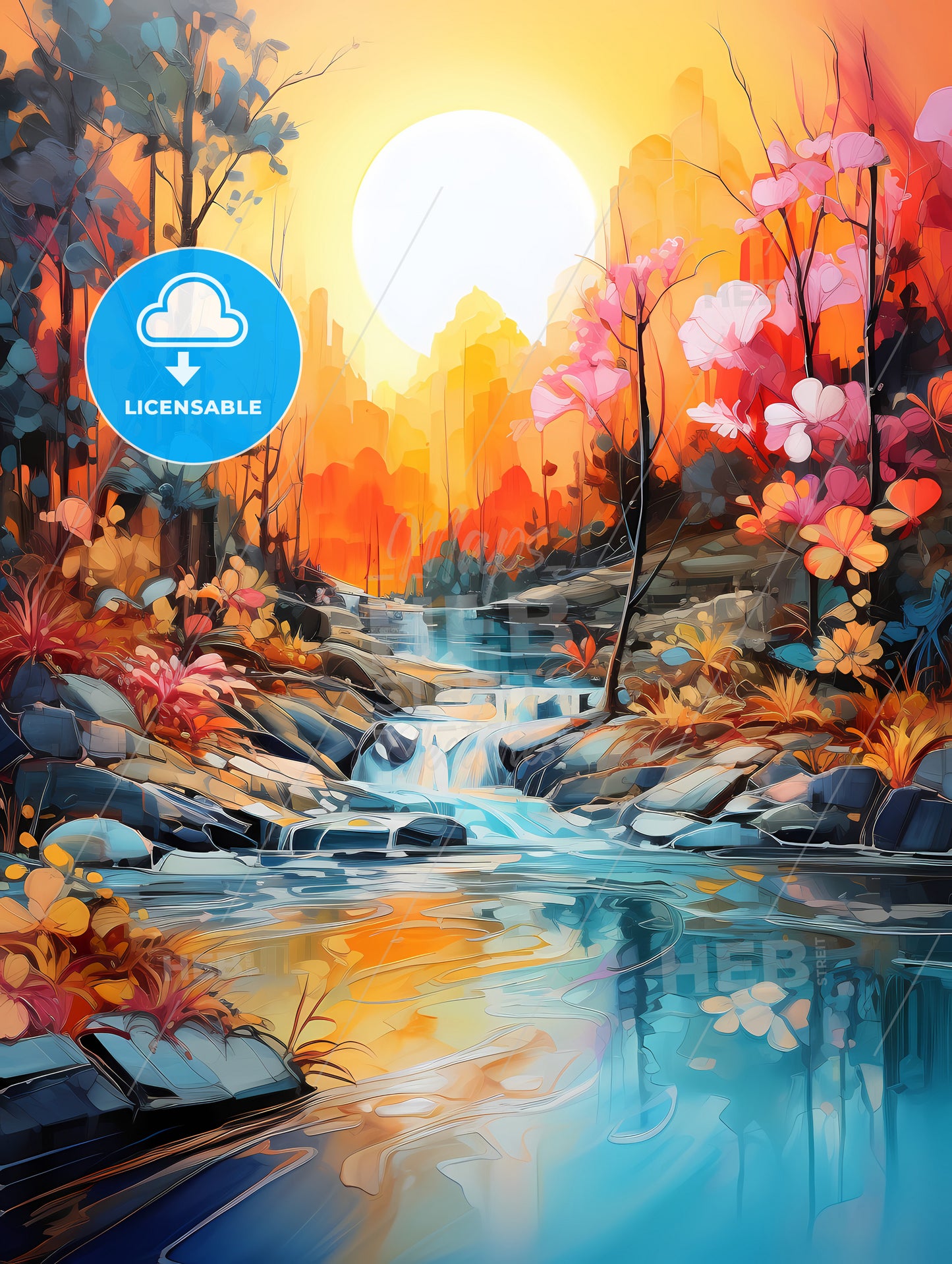 A River Running Through A Forest