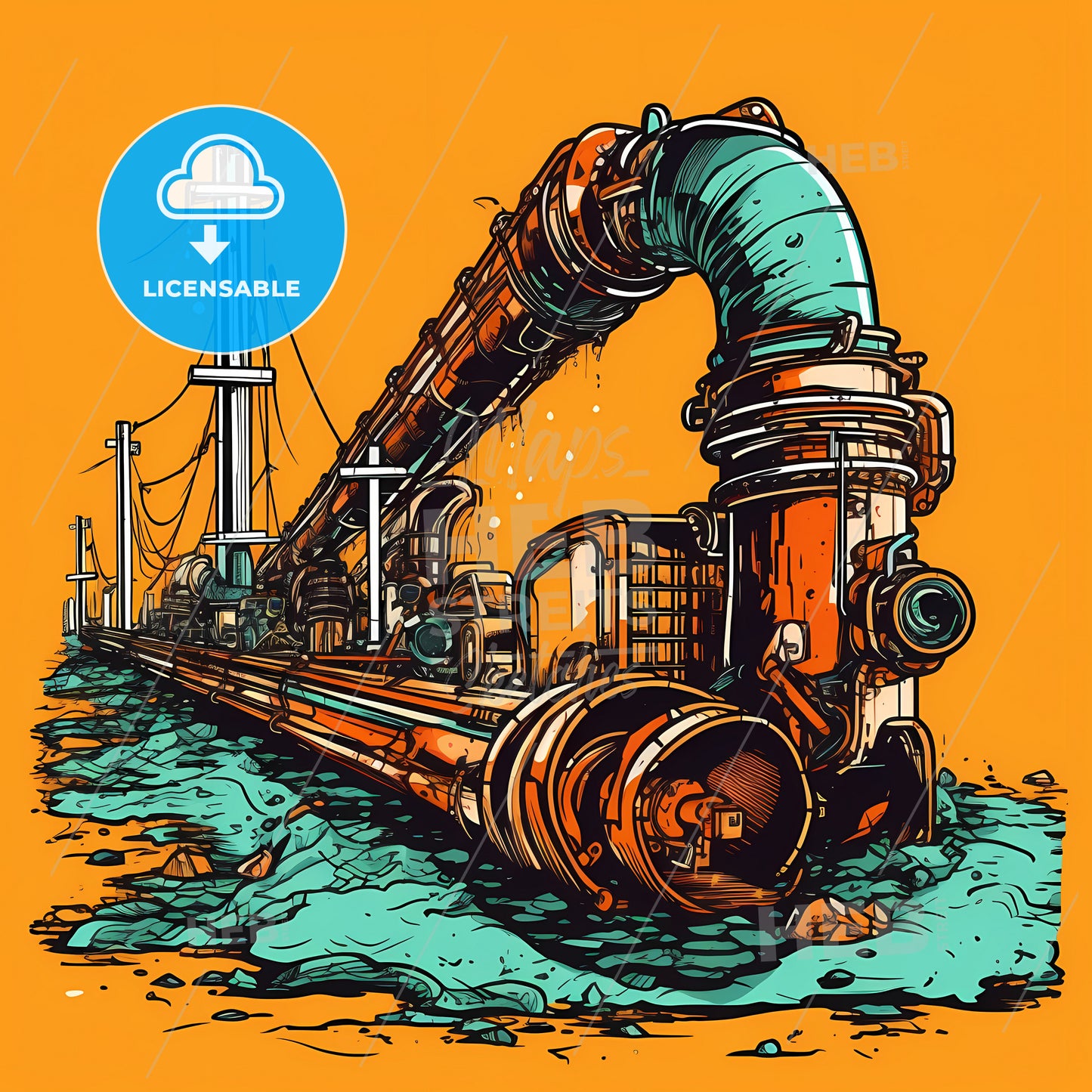 A Large Pipe In Water