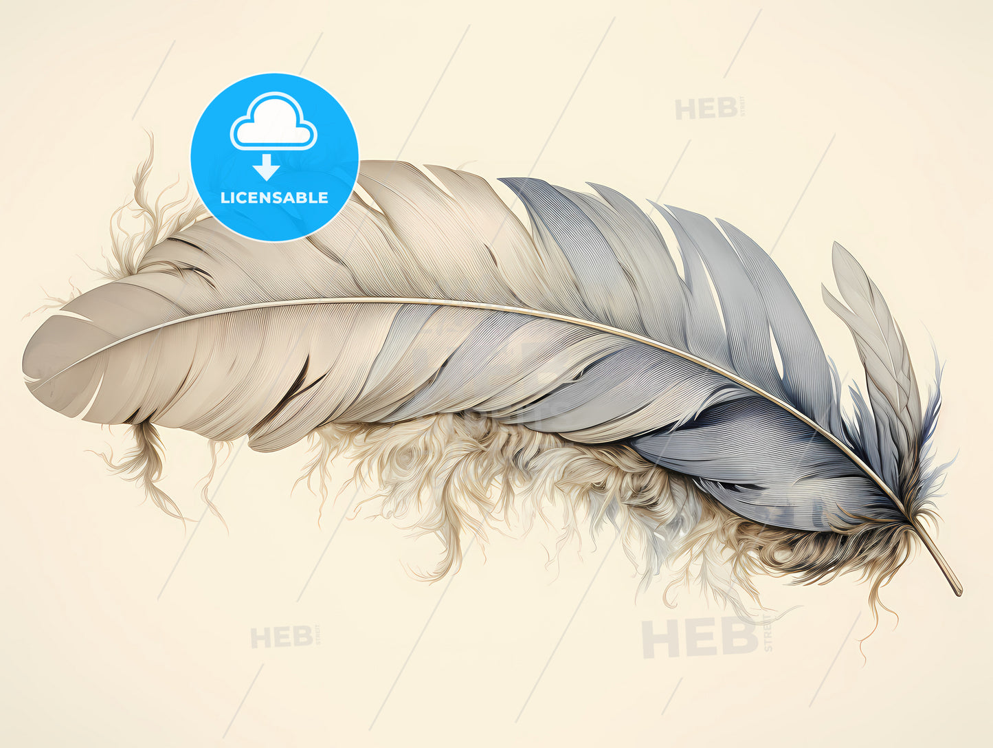 A Feather On A White Background
