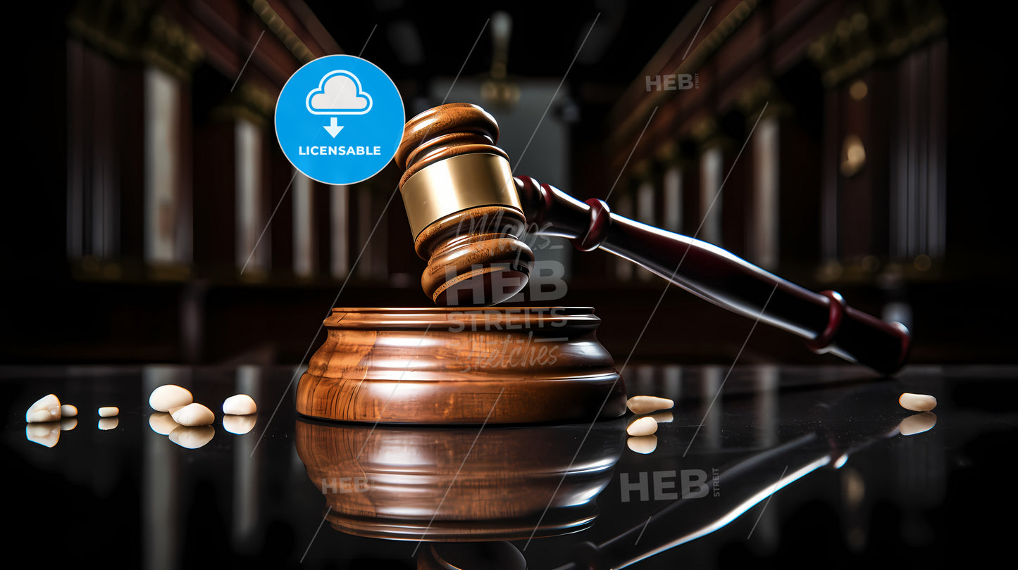A Gavel On A Wooden Block
