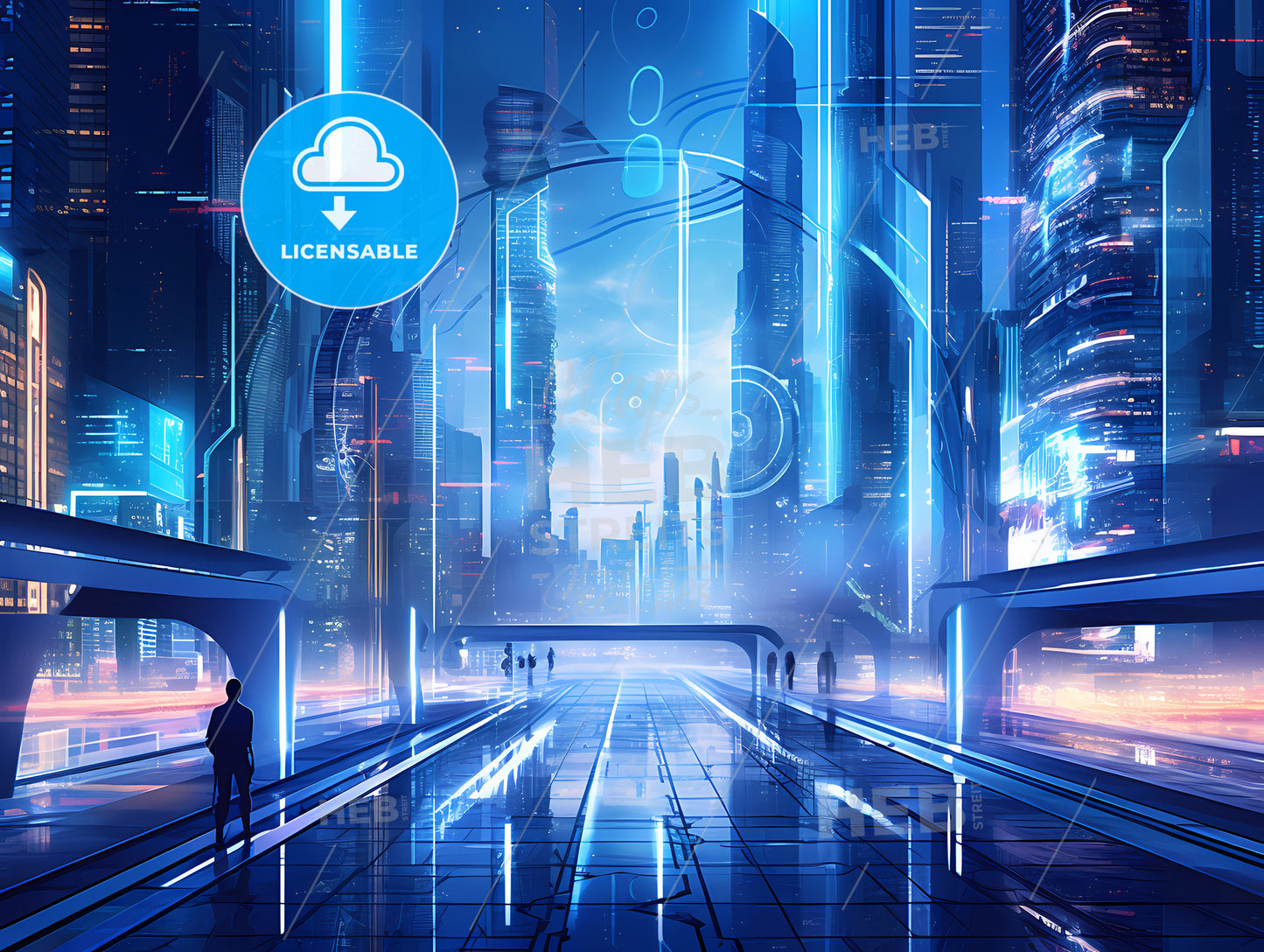 A Man Walking On A City Street