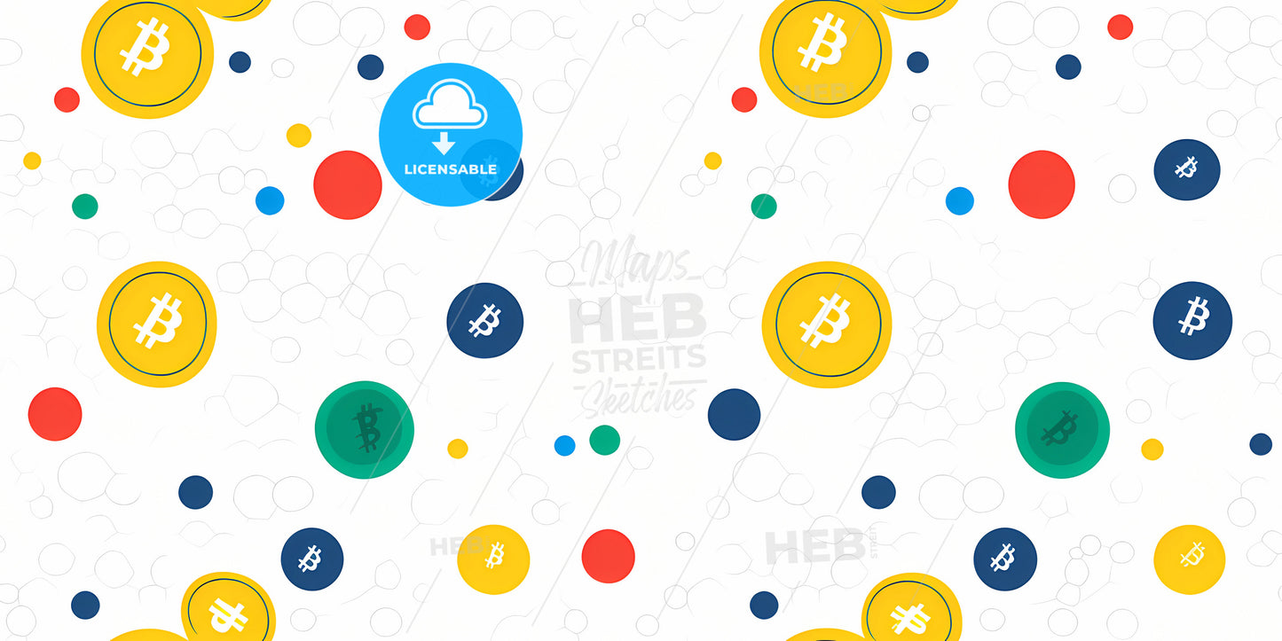 A Group Of Colorful Coins