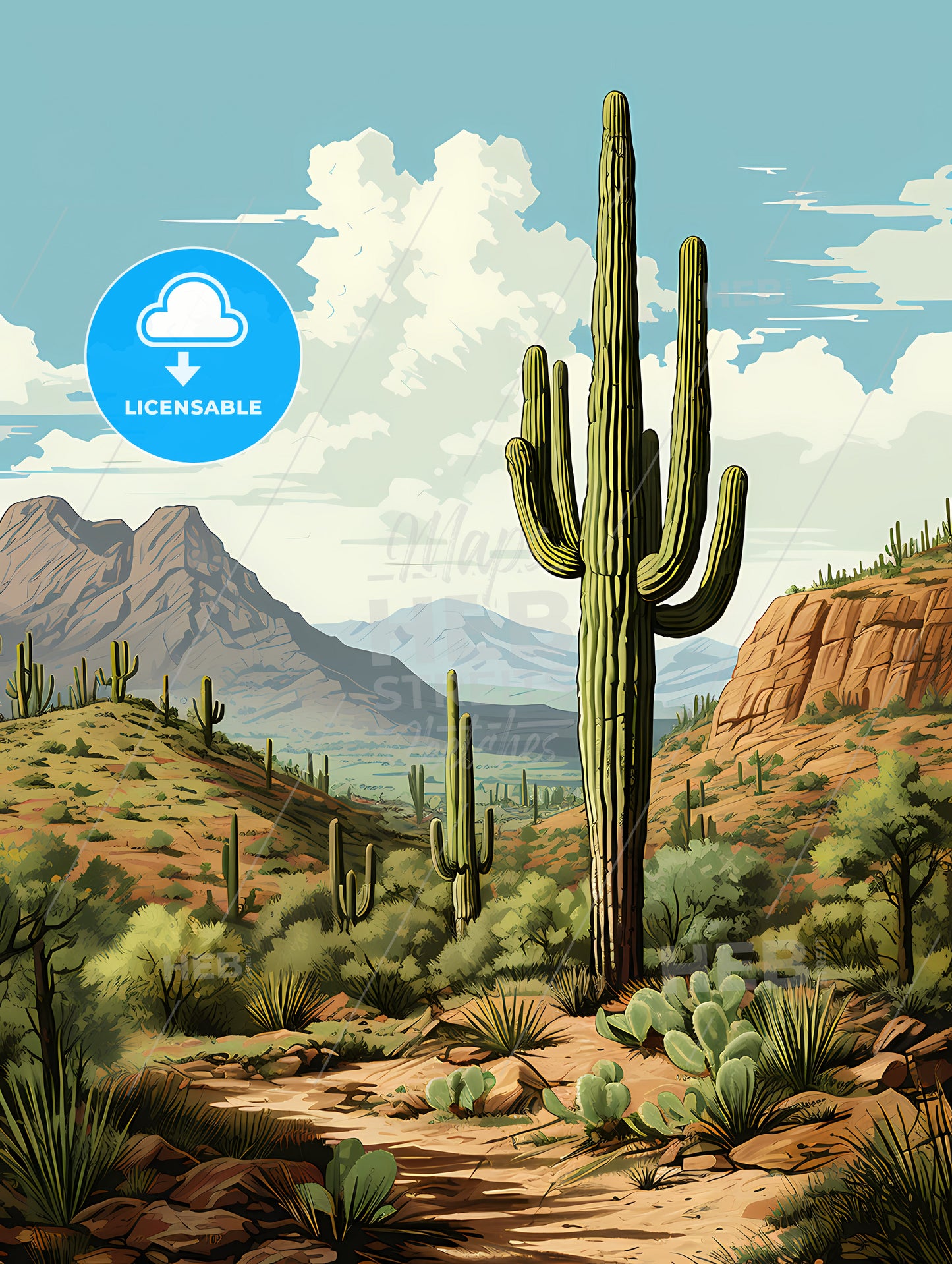Saguaro National Park, A Cactus In A Desert