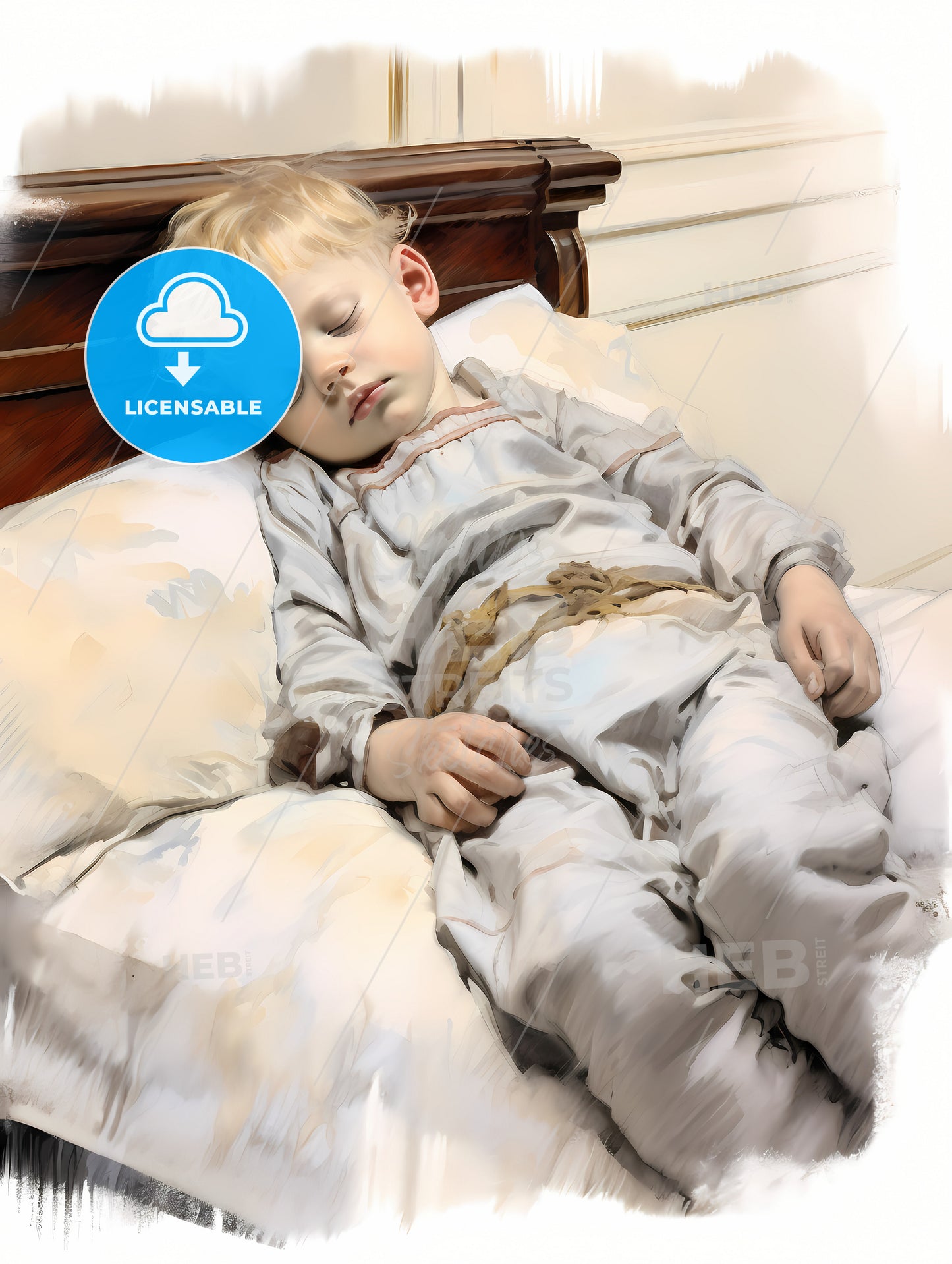 Lovely Baby Sleeping, A Child Sleeping In A Bed